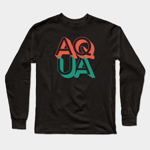 Retro Aqua Long Sleeve T-Shirt by Rev Store